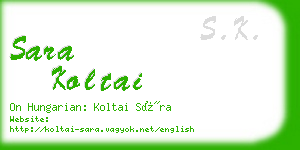 sara koltai business card